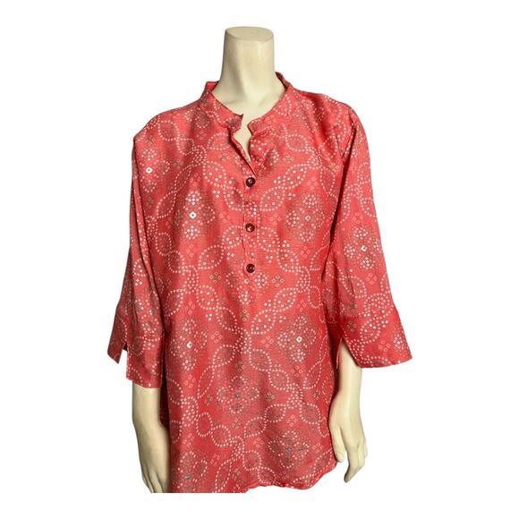 Handmade Tunic Blouse Shirt Womens L / XL Button Down Boho Indie Hippie - Picture 4 of 9